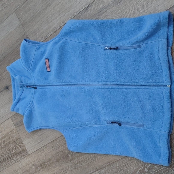 Vineyard Vines light blue fleece vest sz medium fits like large great condition - Picture 2 of 6